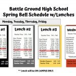 BGHS spring bell schedule 2021